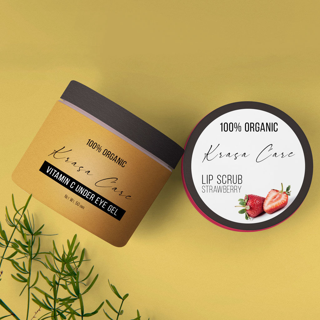 Krasa care under eye gel and lip scrub